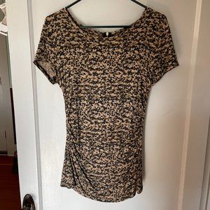 Ann Taylor Animal Print Cap Sleeve Top